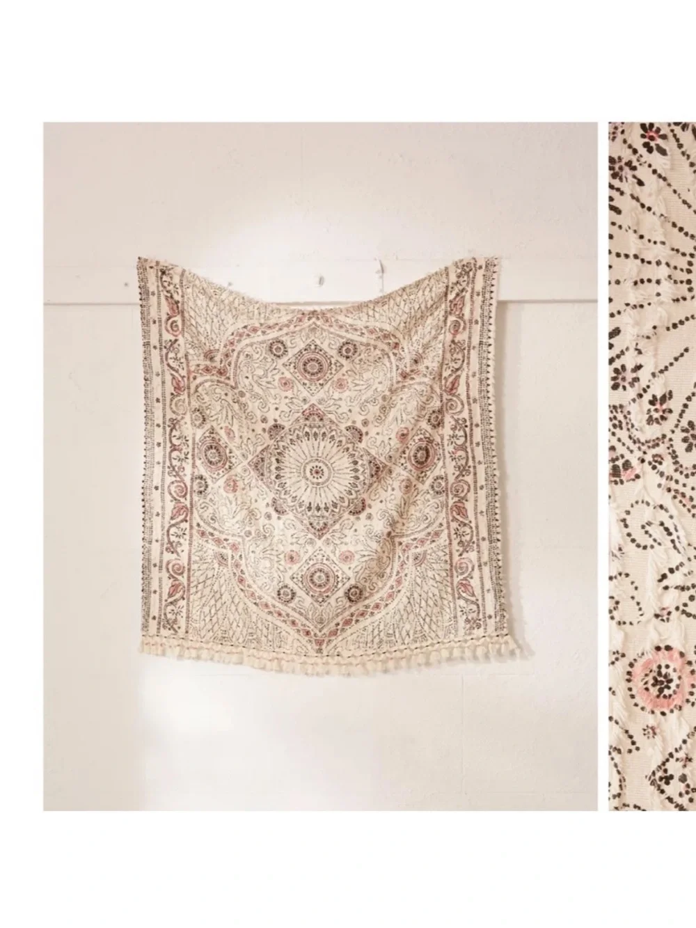 Urban Outfitters Cream Tapestry Throw